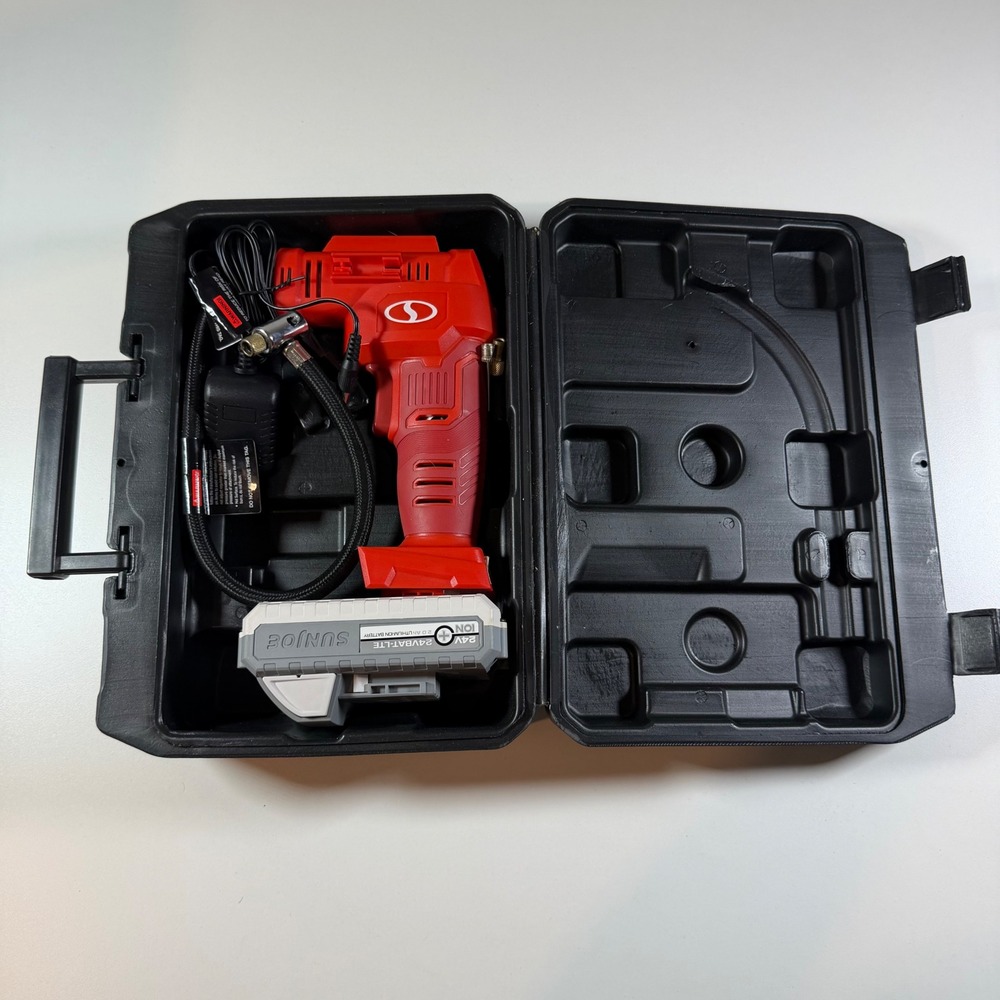 Sun Joe Air Compressor OS Red Excellent 24V-AJC-LTE Cordless Kit 120 PSI New